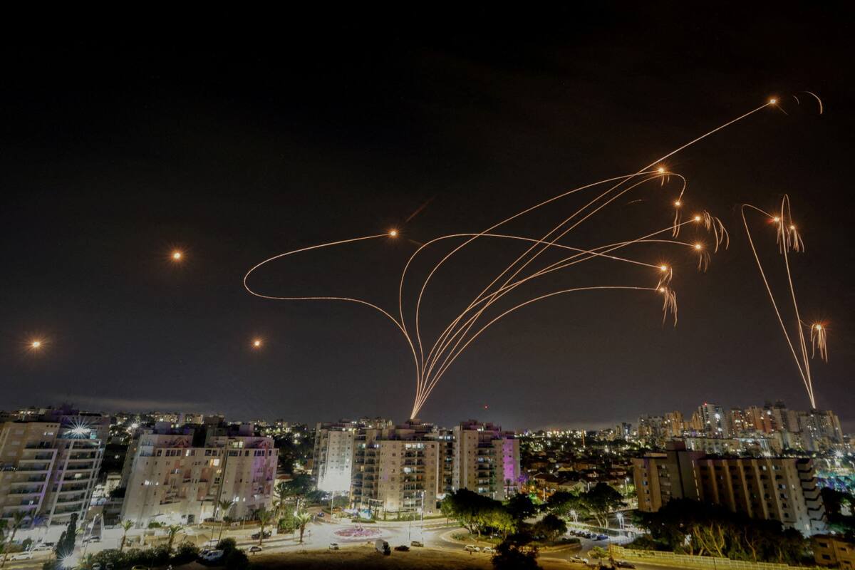 El sistema antimisiles Cúpula de Hierro de Israel intercepta cohetes. Foto: Reuters.