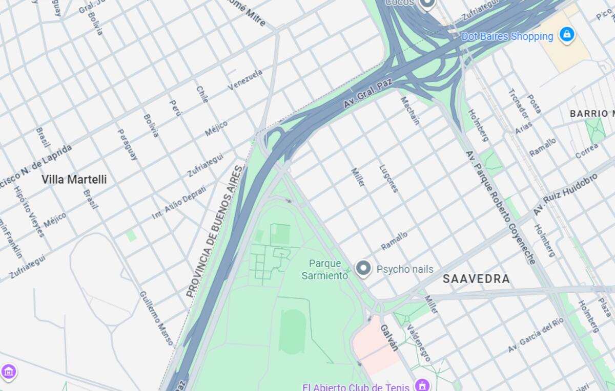 El sitio donde se produjo el choque en General Paz.