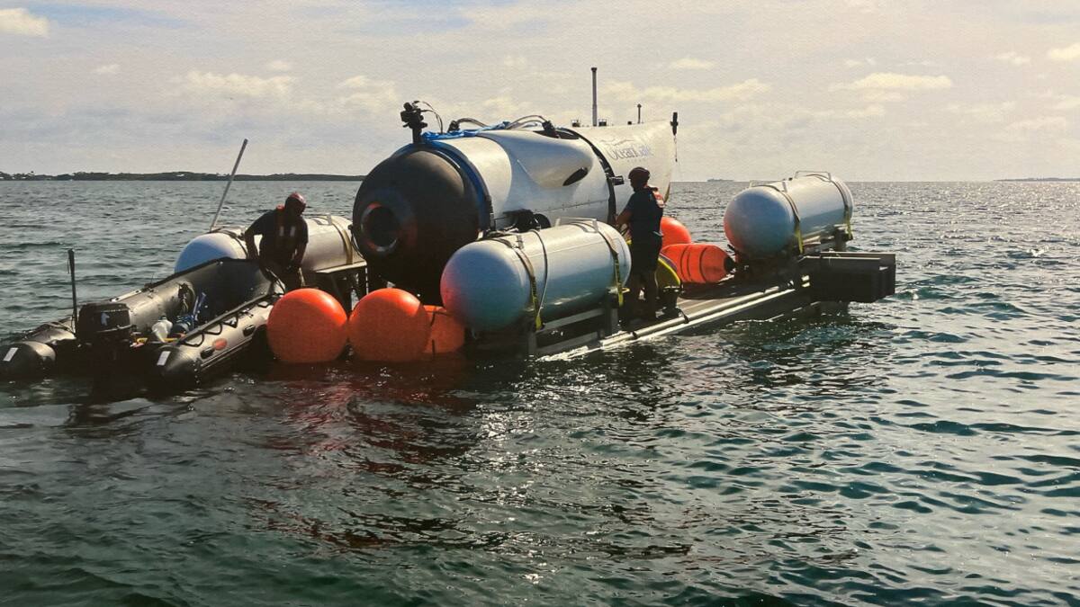 El submarino desaparecido en el Océano Atlántico. Foto: Twitter @OceanGateExped.