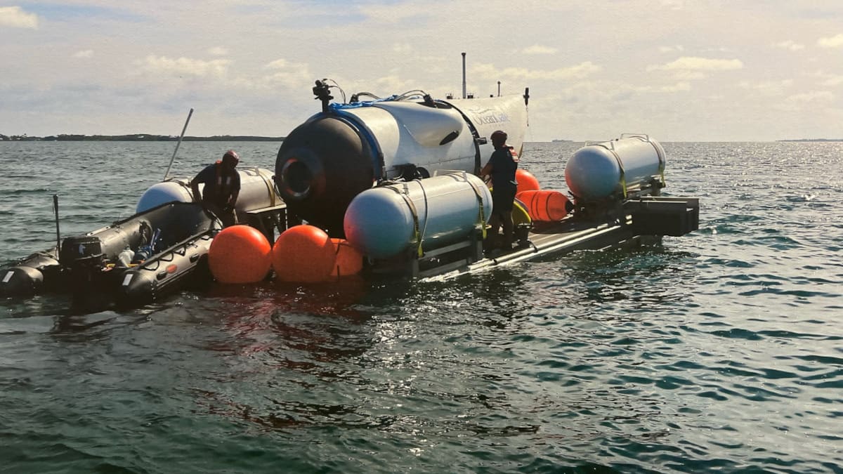 El submarino desaparecido en el Océano Atlántico. Foto: Twitter @OceanGateExped.