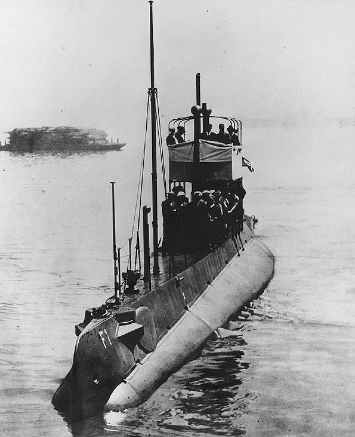 El USS F-1 se perdió en 1917 por un accidente durante la Primera Guerra Mundial. Foto: Wikipedia.