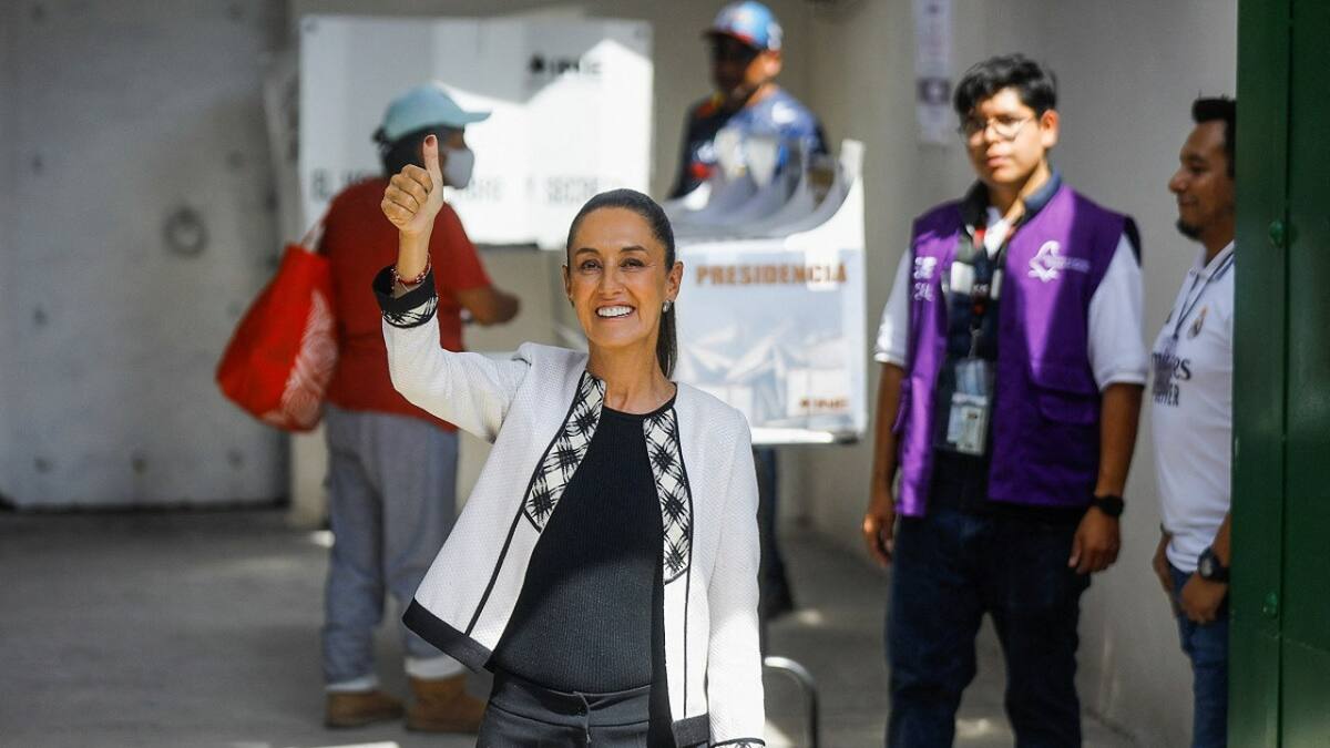 El voto de Claudia Sheinbaum en Tlalpan. Foto: Reuters.