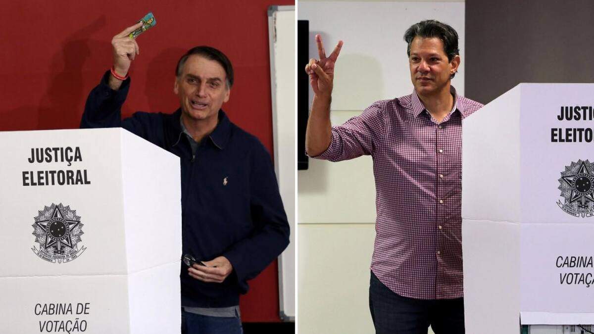 Elecciones en Brasil - Haddad y Bolsonaro
