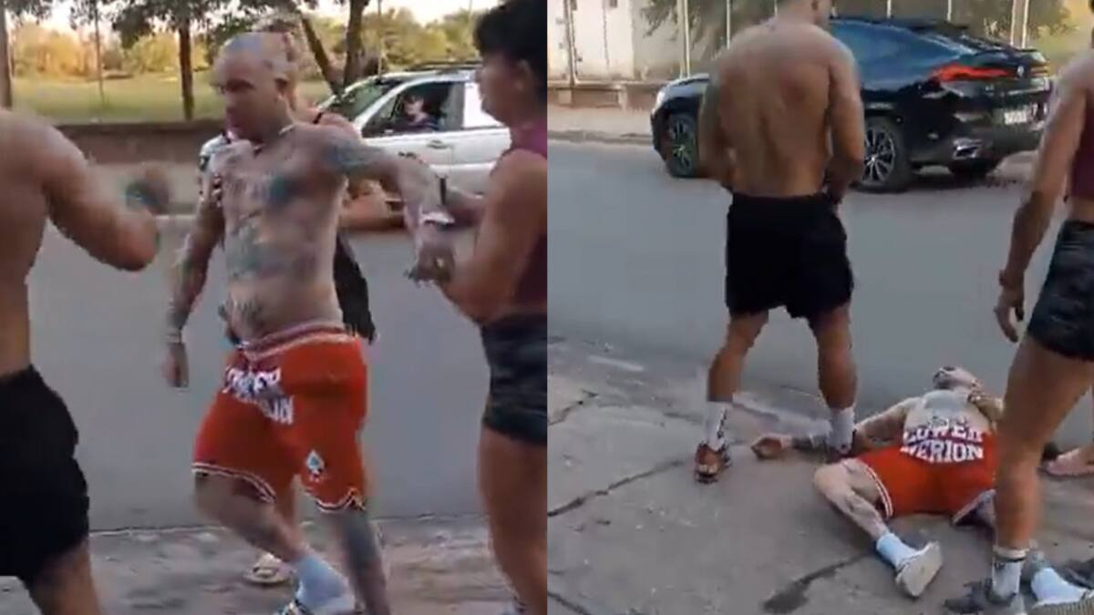 Emanuel Noir protagonizó una pelea callejera. Foto: captura video.
