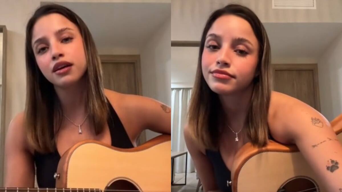 Emilia Mernes sorprendió al cantar una balada con su guitarra y generó misterio con la letra: "Nunca me llegaste a amar"