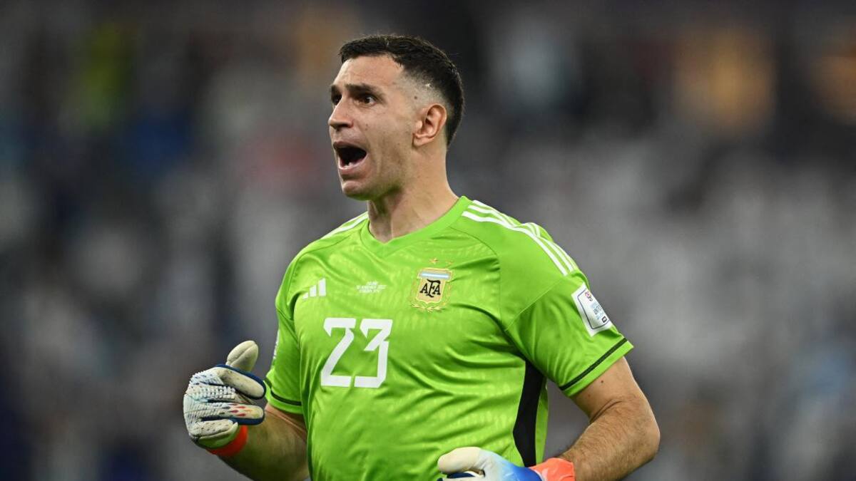 Emiliano Martínez en el Mundial de Qatar. Foto: REUTERS.