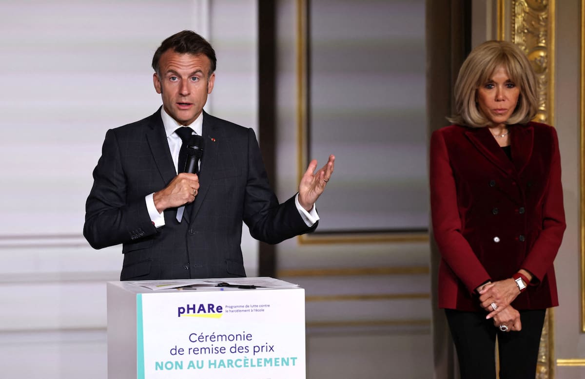 Emmanuel Macron y Brigitte Bardot. Foto: Reuters.