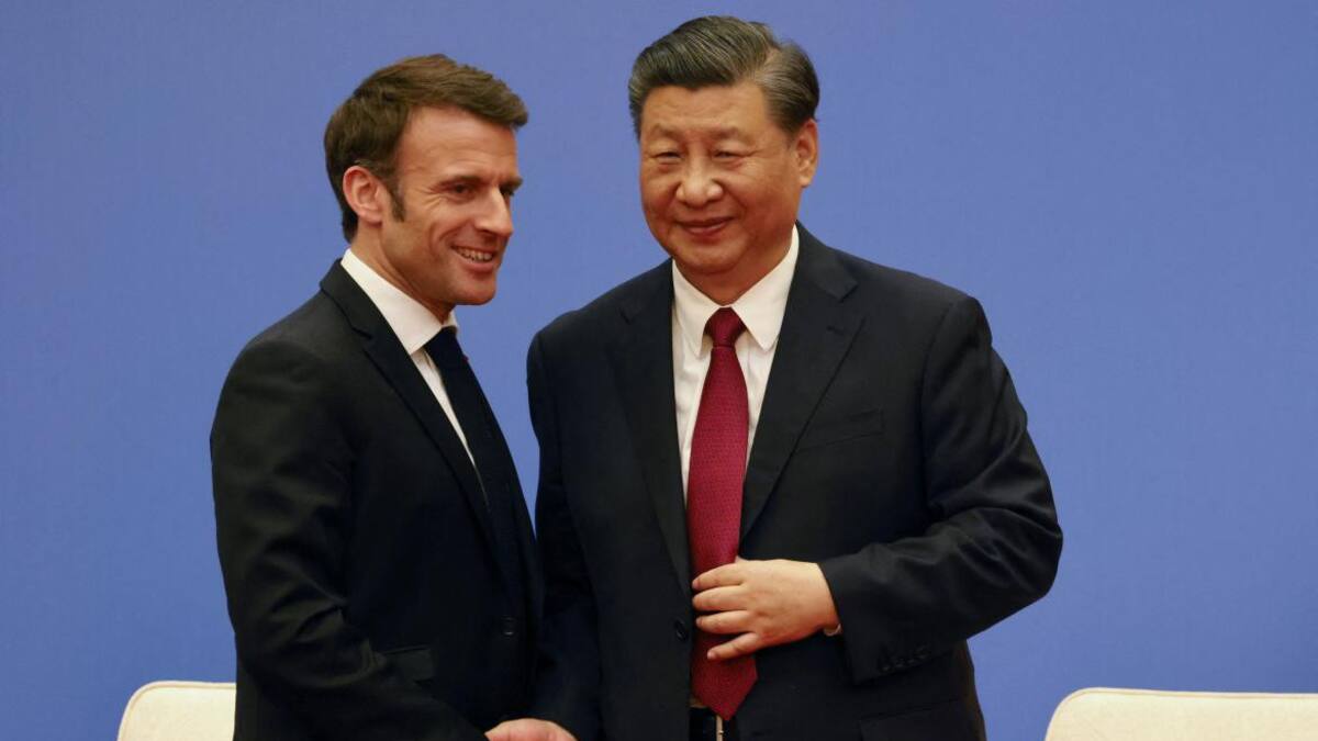 Emmanuel Macron y Xi Jinping. Foto: Reuters.