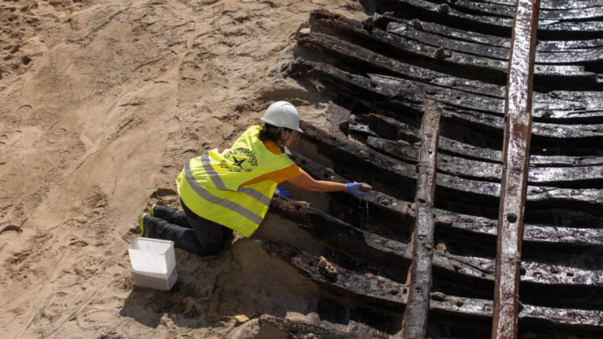 Encuentran restos de gran barco medieval en Barcelona. Foto: Ayuntamiento de Barcelona.
