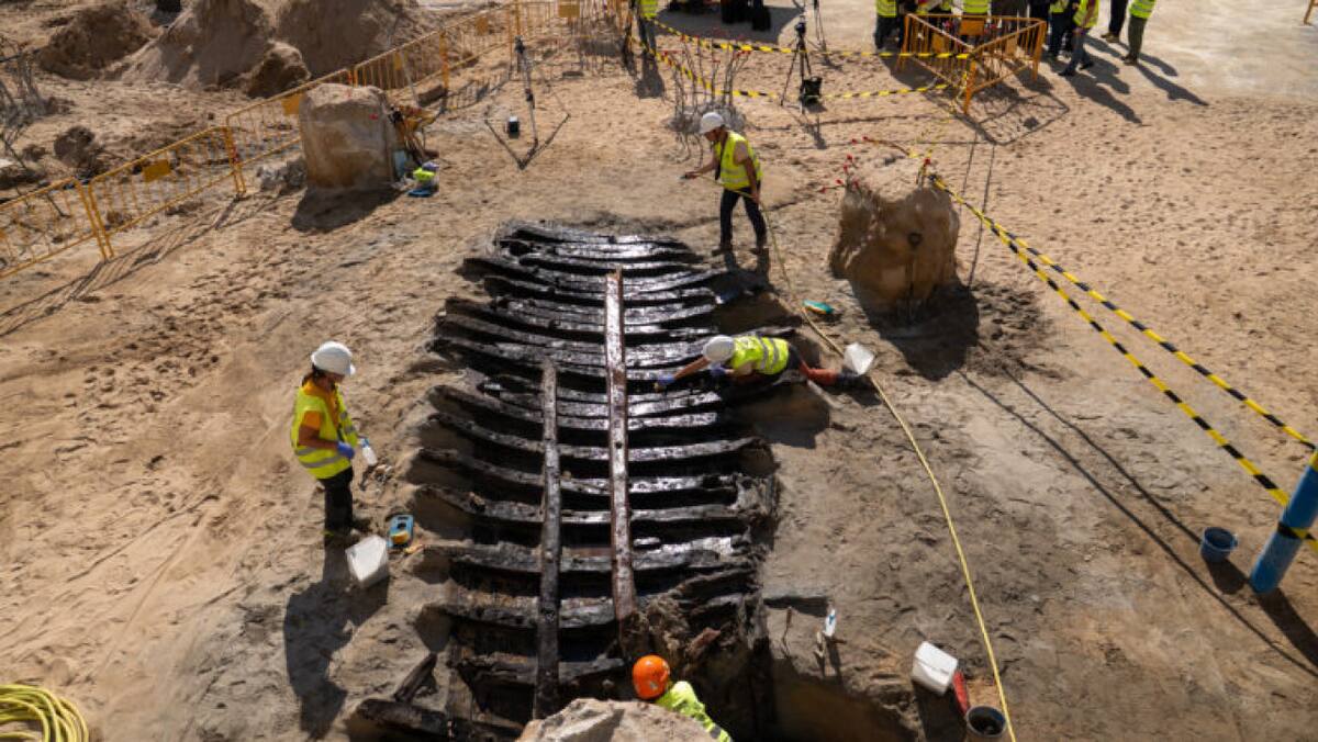 Encuentran restos de gran barco medieval en Barcelona. Foto: Ayuntamiento de Barcelona.