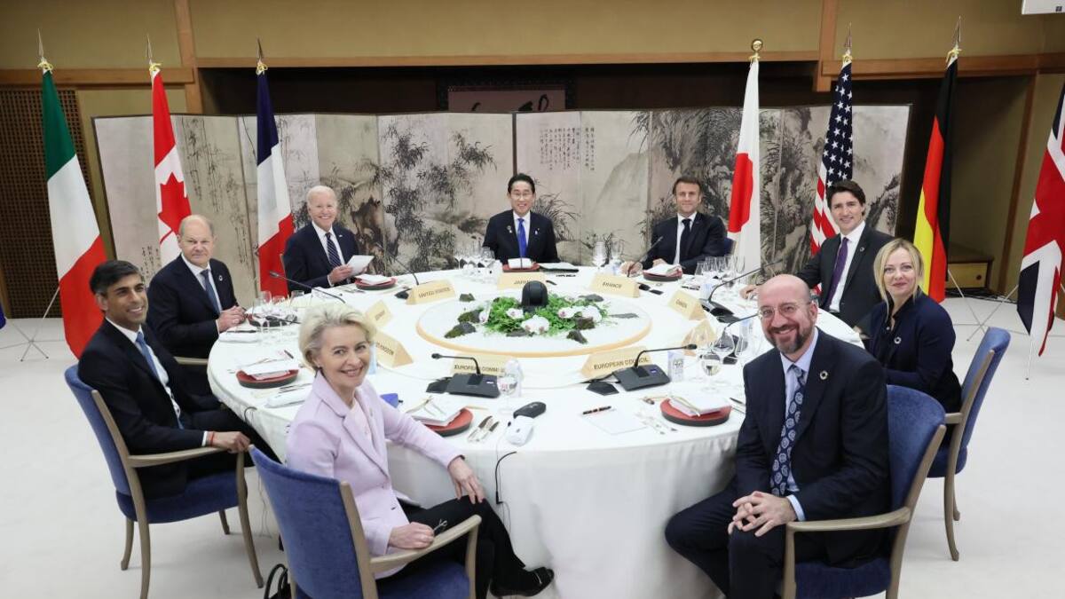 Encuentro de líderes del G7 en Hiroshima. Foto: EFE.