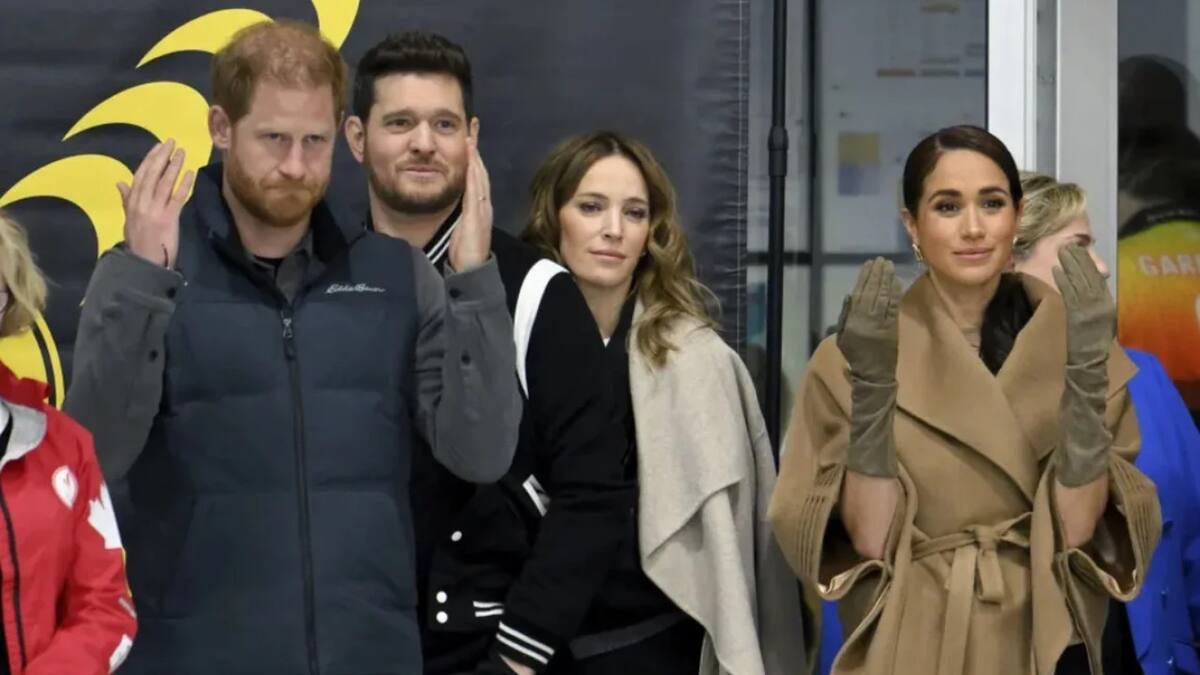 Encuentro entre el Príncipe Harry y Meghan Markle, y Luisana Lopilato y Michael Bublé. Foto: NA.