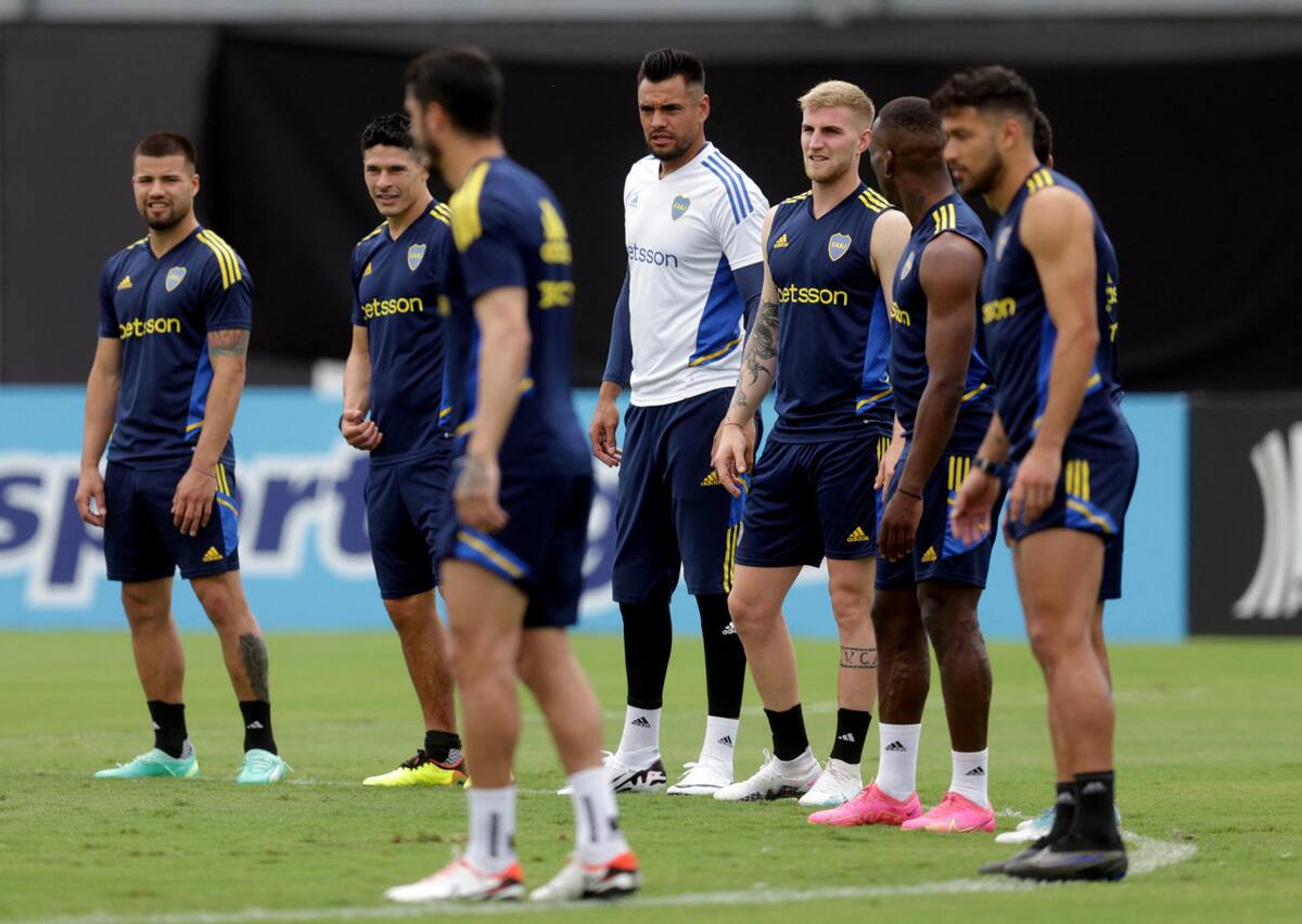 Entrenamiento de Boca en Brasil. Foto: NA