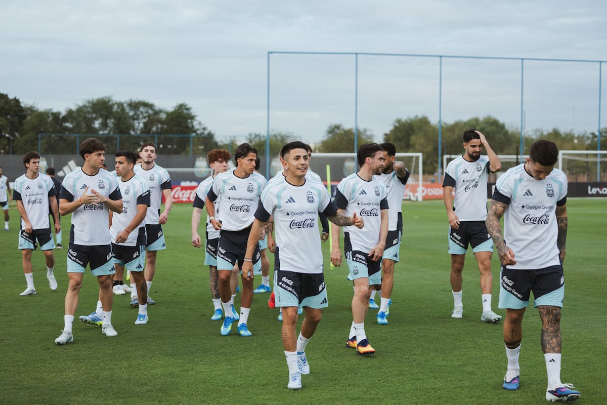 Entrenamiento de la Selección argentina en Ezeiza.