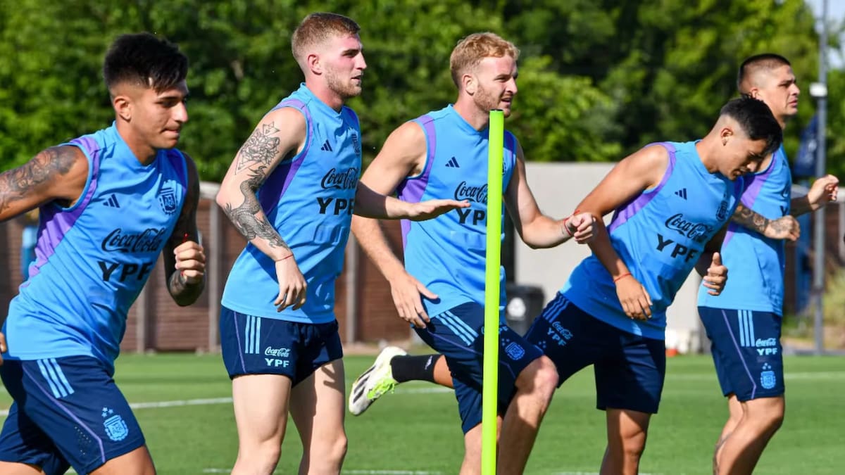 Entrenamiento de la Sub 23. Foto: @Argentina