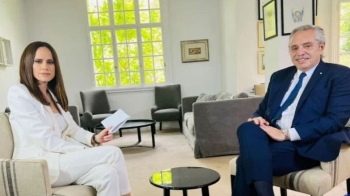 Entrevista de Alberto Fernández con un medio colombiano. Foto: NA.