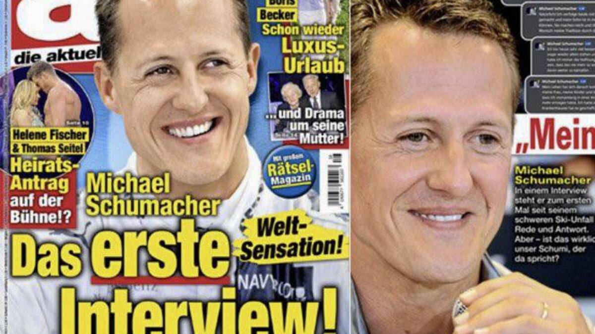 Entrevista realizada con Inteligencia Artificial a Michael Schumacher en Alemania. Foto: Telam.