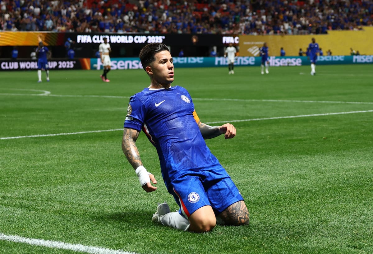 Enzo Fernández, Chelsea vs Los Ángeles FC por el Mundial de Clubes. Foto: Reuters/Kai Pfaffenbach
