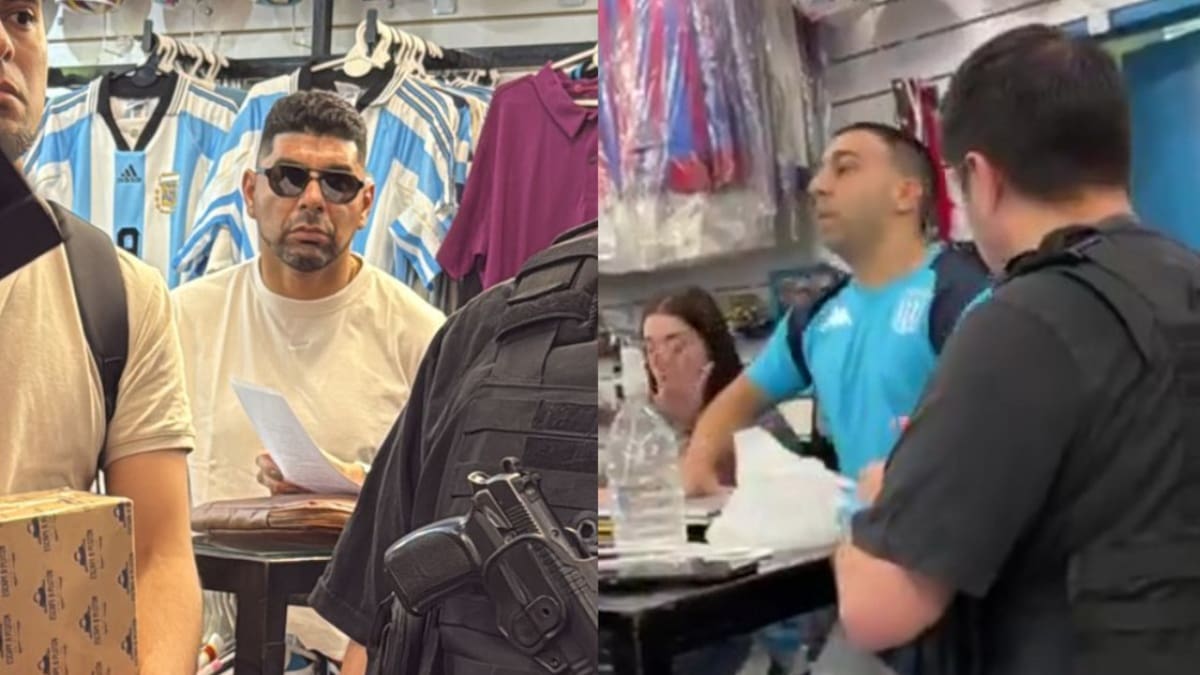 Escándalo: Néstor Ortigoza irrumpió con la Policía en un local para a recuperar camisetas que estaban a la venta