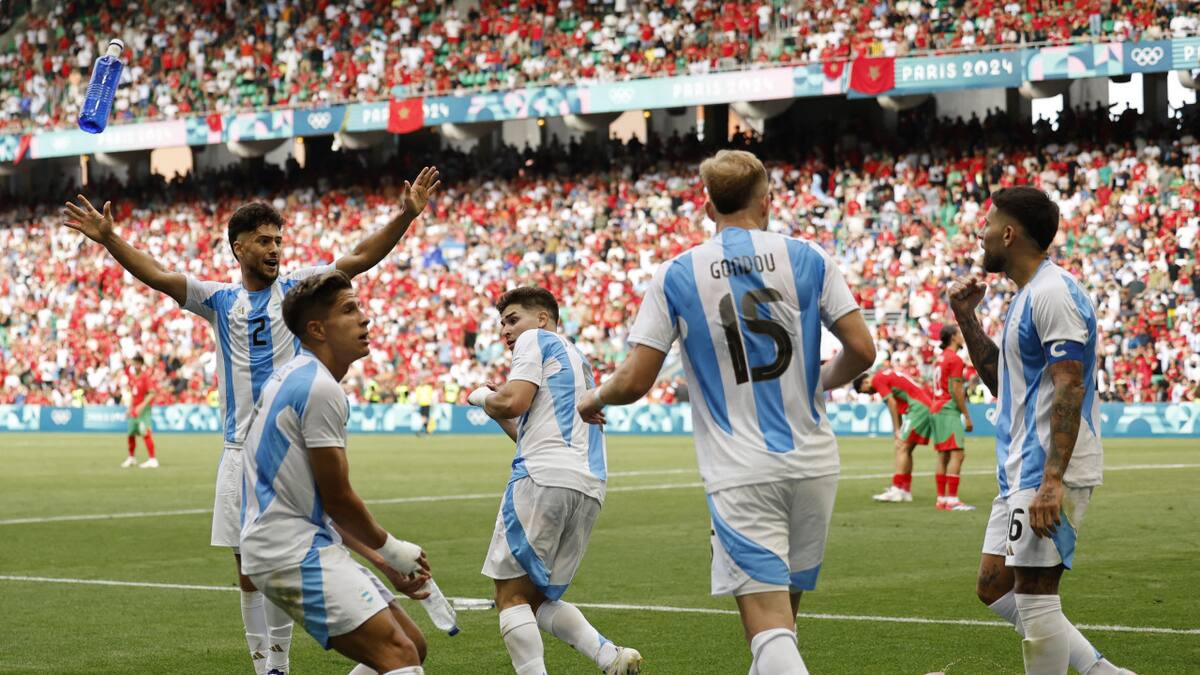 Escándalo tras el final de Argentina y Marruecos en los Juegos Olímpicos de París 2024. Foto: Reuters.