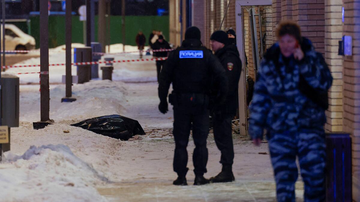 Escena del crimen de Igor Kirílov, general de Rusia. Foto: Reuters.