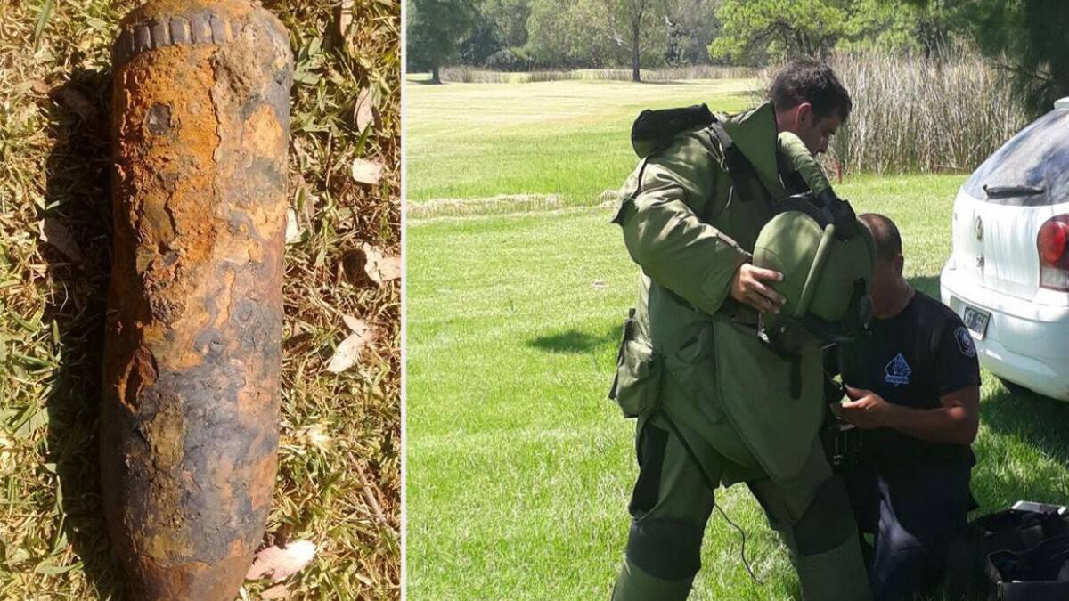 Escobar - policía bonaerense detona misil hallado en cancha de golf