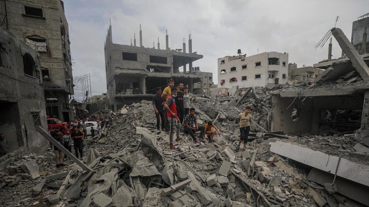 Escombros en la Franja de Gaza. Foto: EFE.