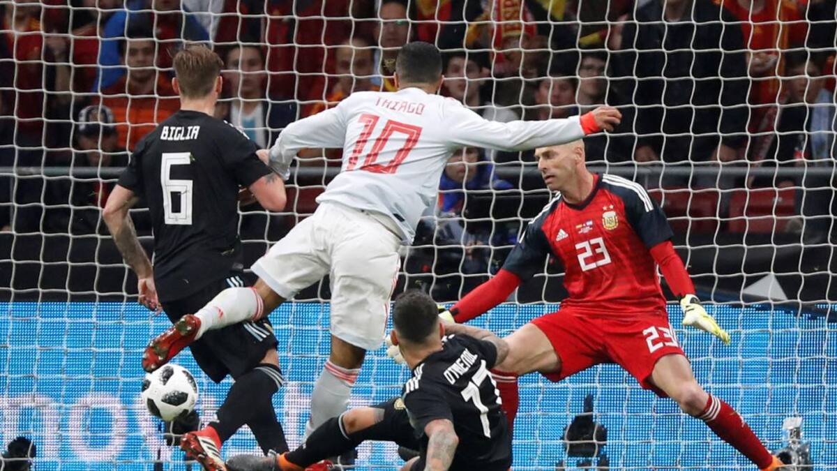 España vs. Argentina - Amistoso FIFA - Mundial Rusia 2018 (Reuters)