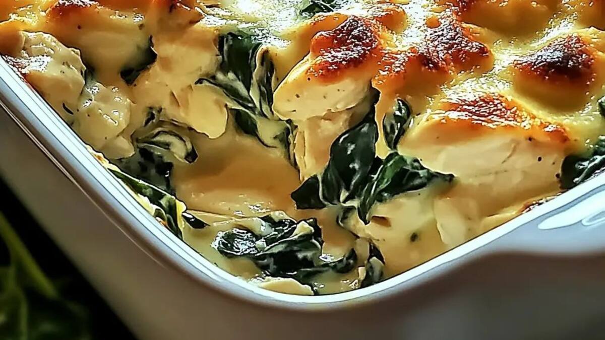 Espinaca con queso grillado