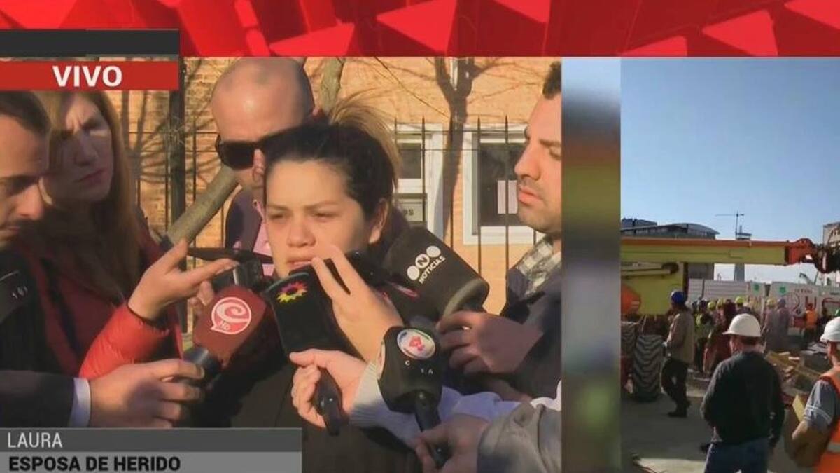 Esposa de operario herido tras derrumbe en Aeropuerto de Ezeiza, Canal 26