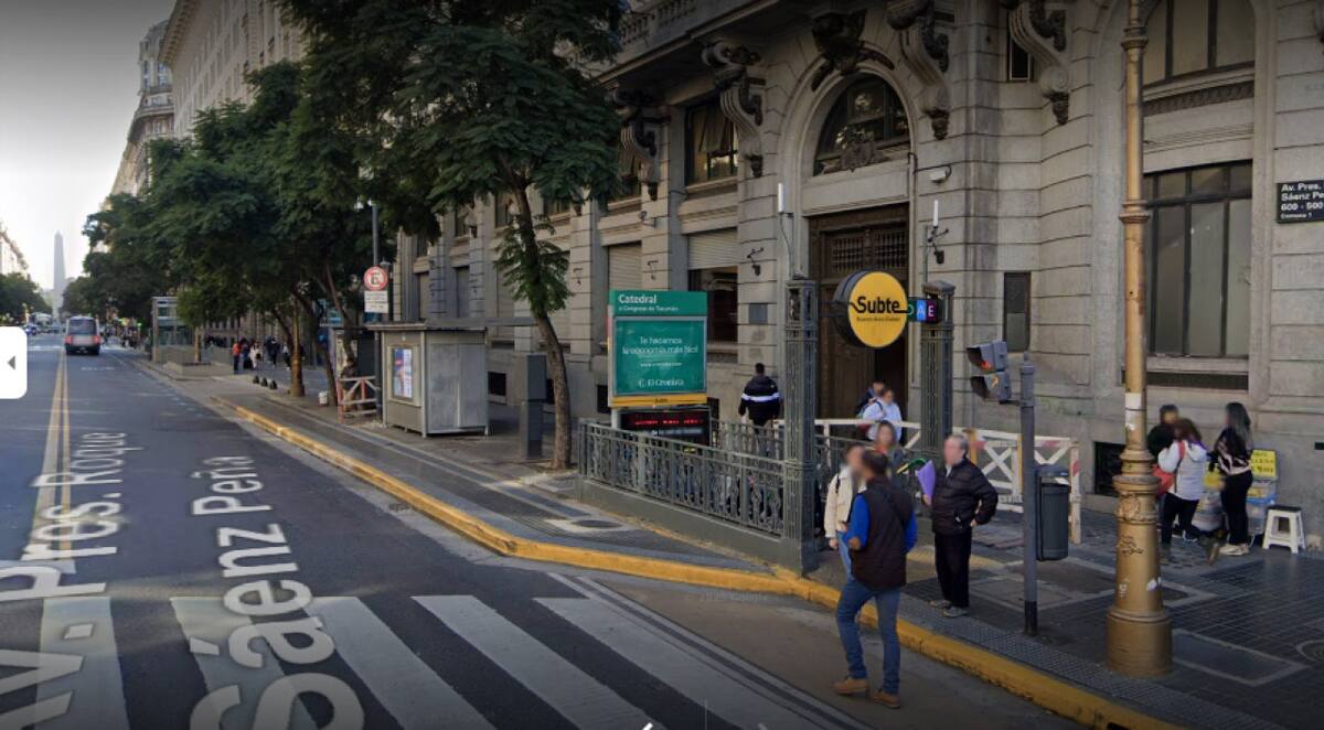 Estación Catedral del subte D. Foto: Google Maps.