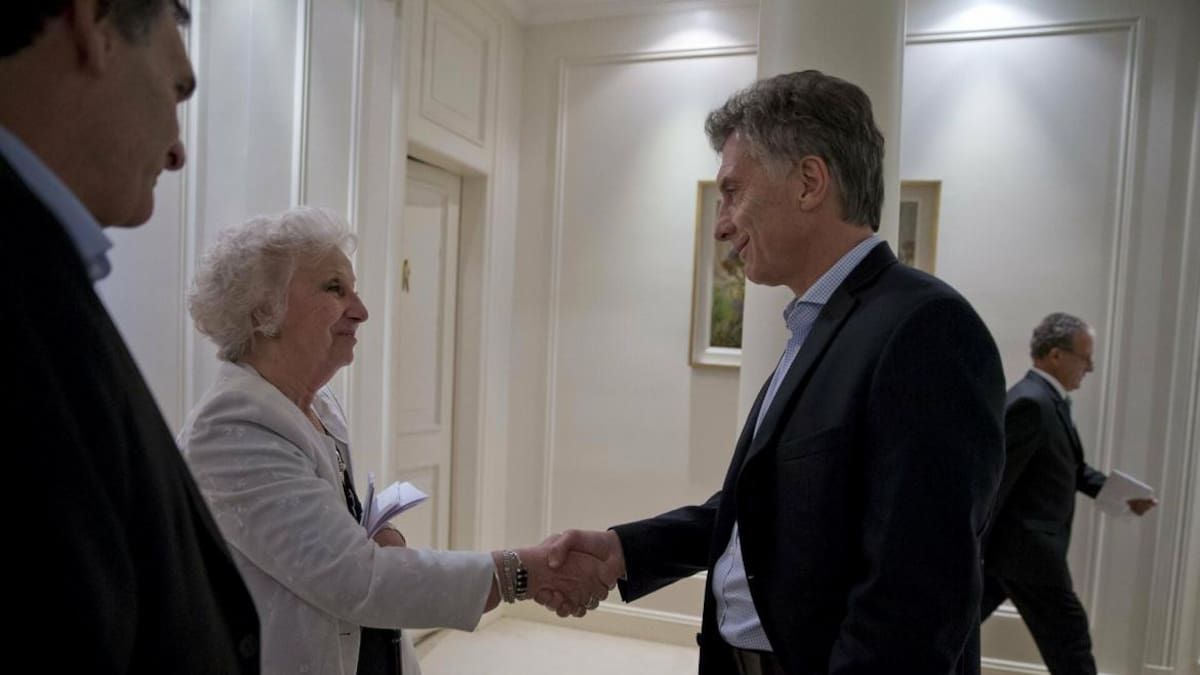 Estela de Carlotto y Mauricio Macri