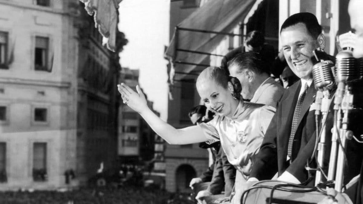 Eva Perón y Juan Domingo Perón.