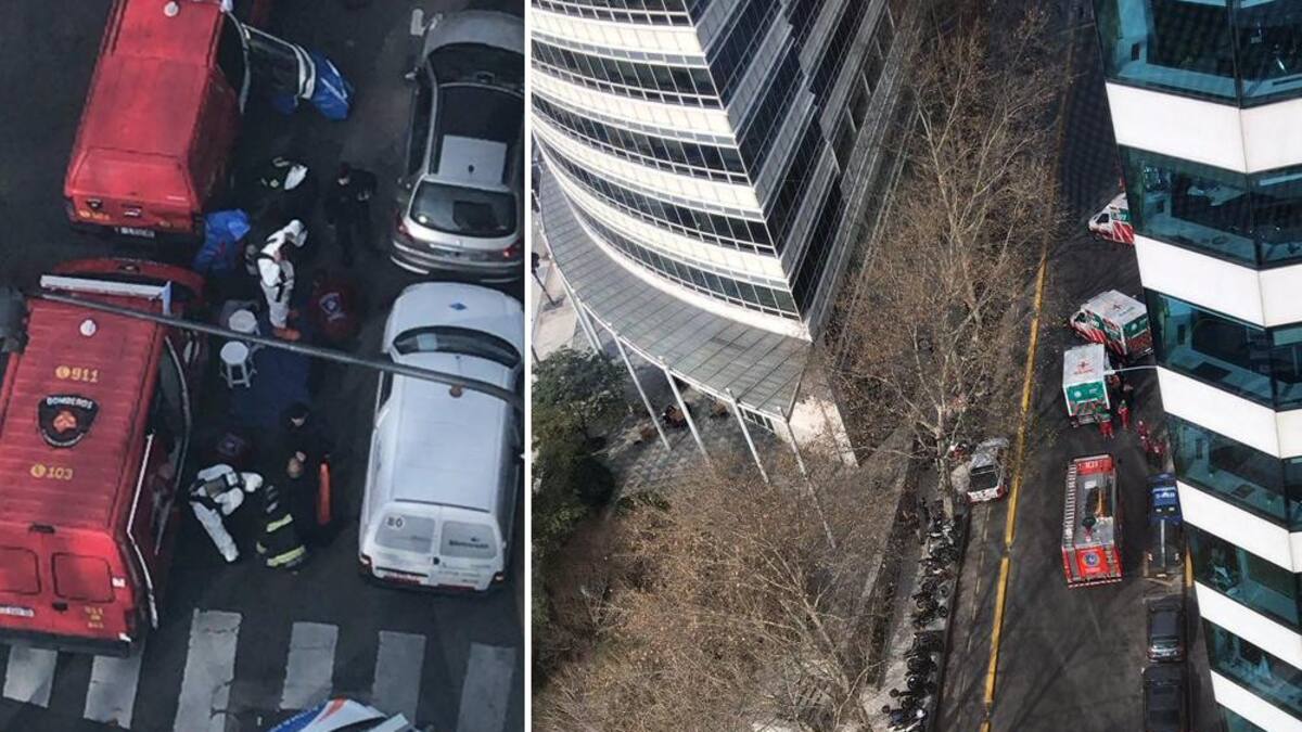 Evacuaron el Edificio Fortabat por escape de gas, 10 personas internadas, Fotos Twitter