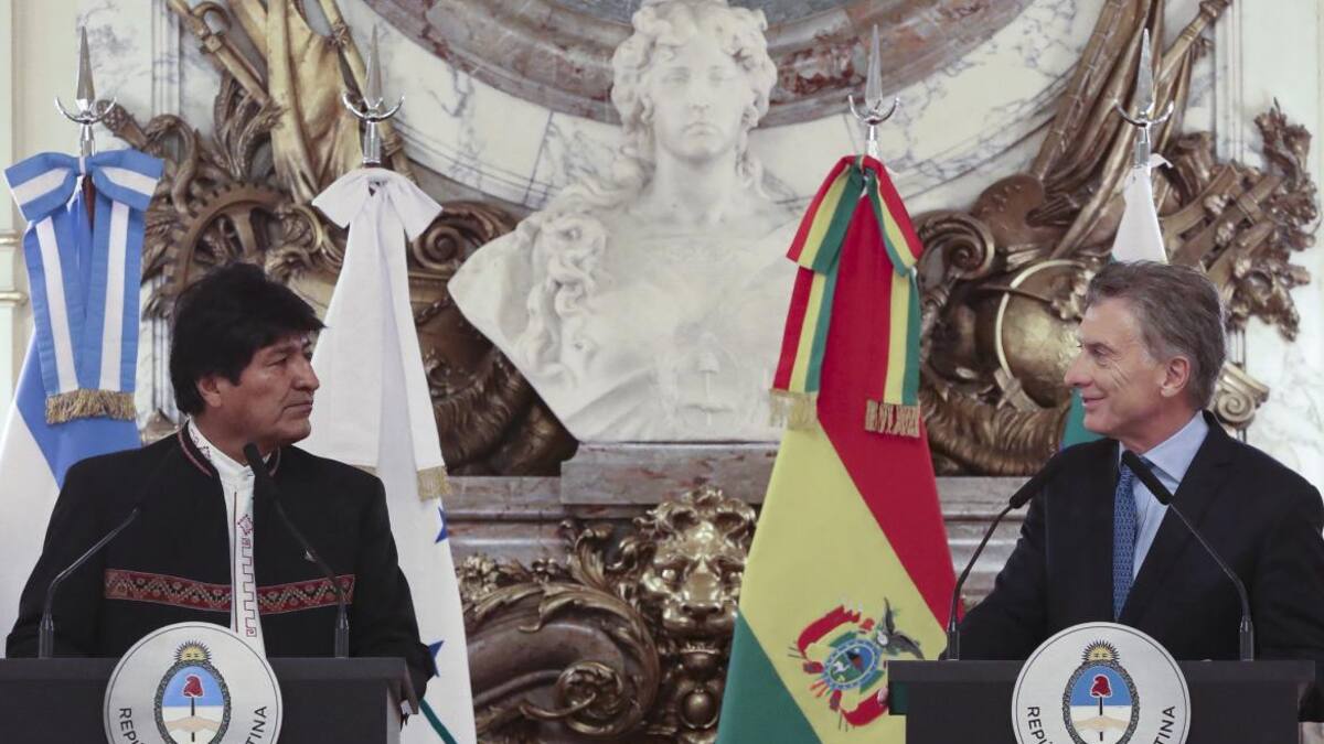 Evo Morales y Mauricio Macri en Casa Rosada (NA)