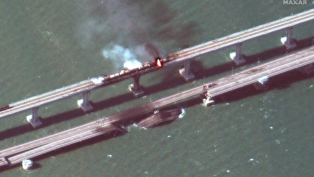 Explosión en puente de Crimea. Foto: NA.