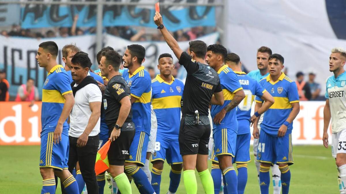 Expulsados en la final del Trofeo de Campeones entre Boca y Racing. Foto: Telam.
