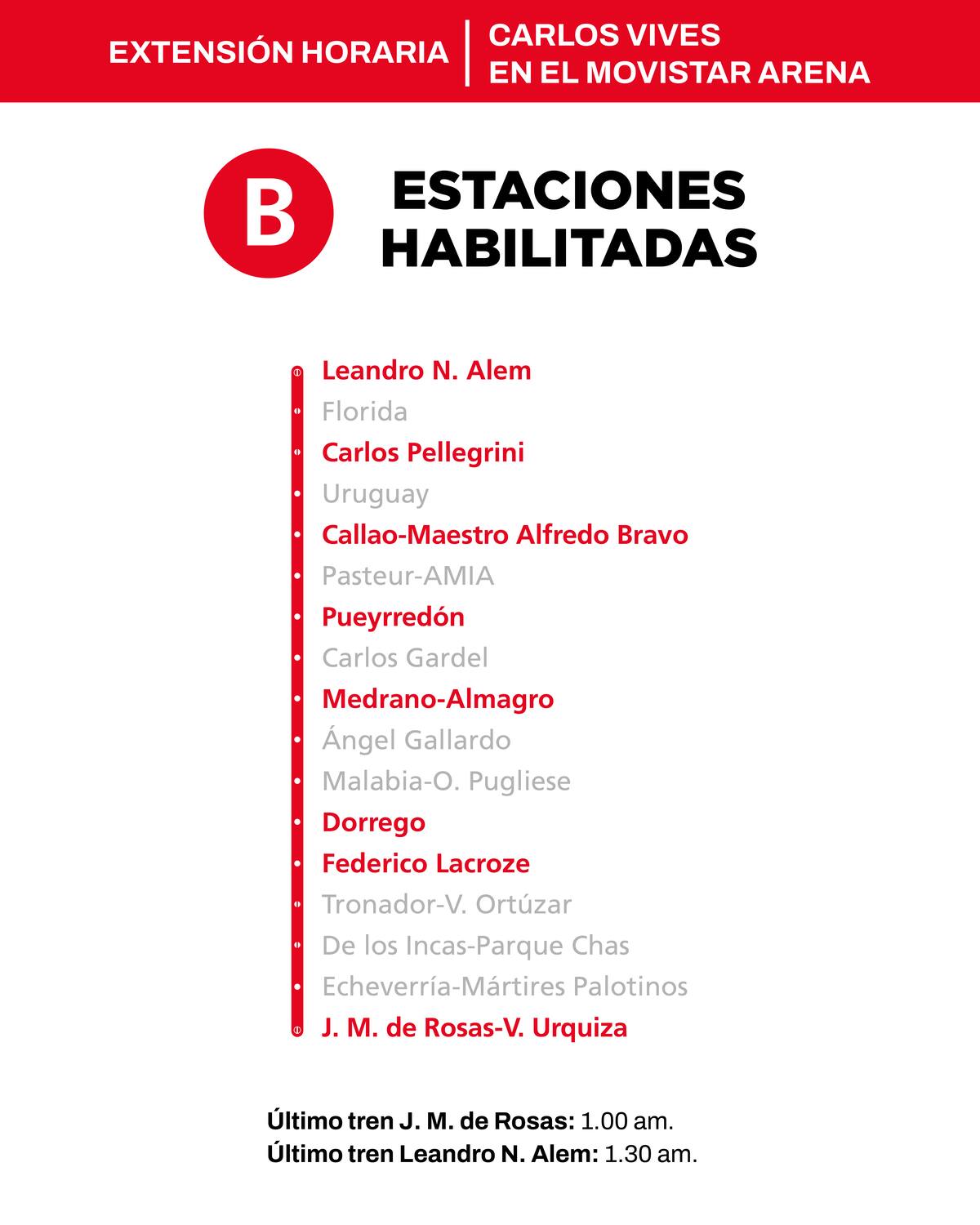 Extensión de horarios de la línea B del subte.