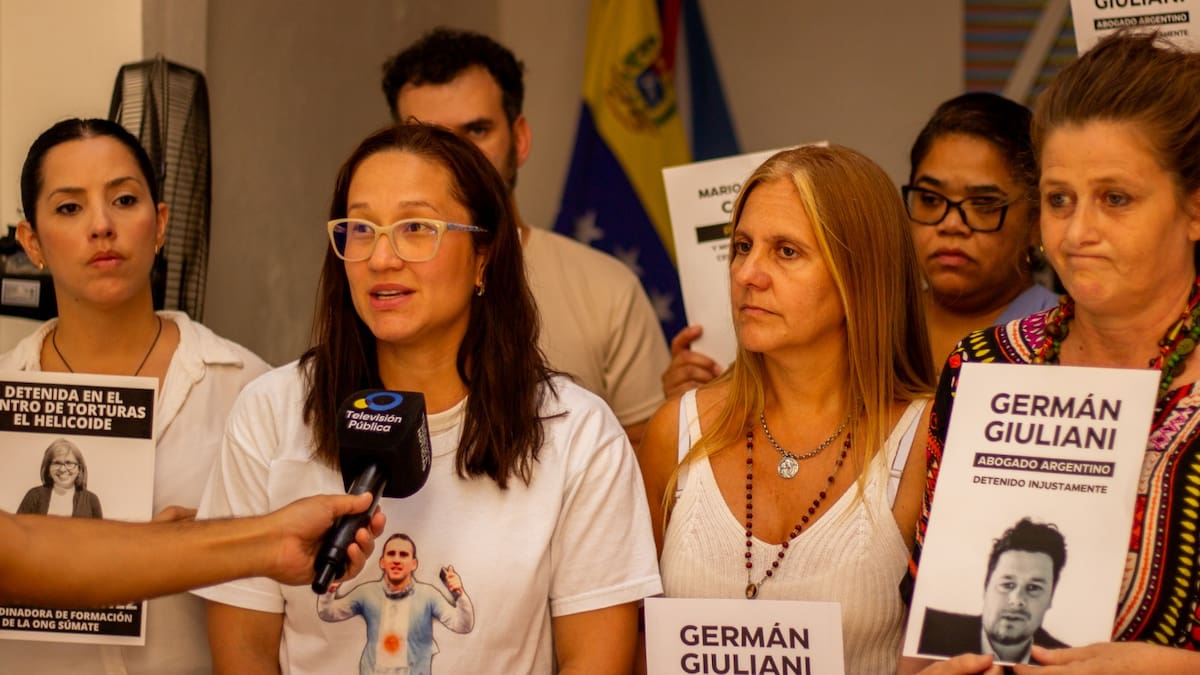 Familiares de los presos políticos argentinos en Venezuela.