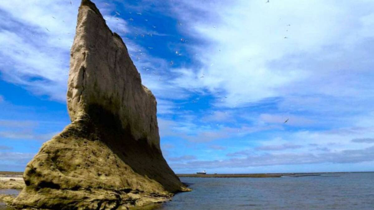 Farallón de Caleta Córdoba, Chubut. Foto: NA.