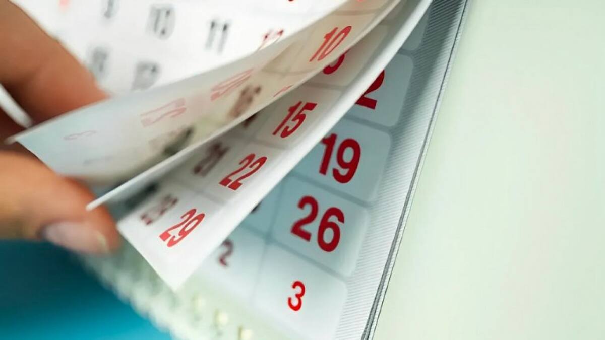 Fechas, feriado, calendario. Foto: NA.