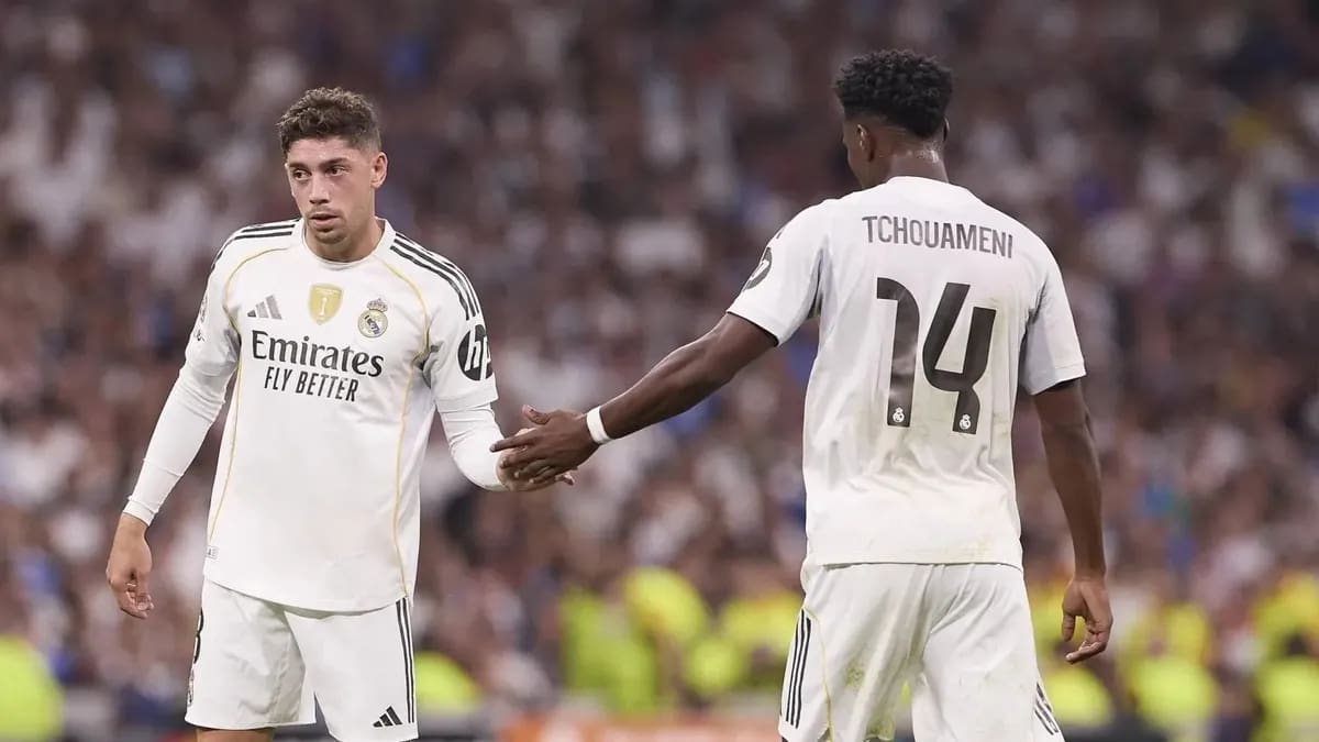 Federico Valverde y Aurelien Tchouameni.
