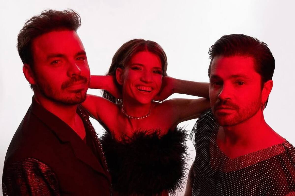 Felipe Colombia, Benjamín Rojas y Camila Bordonaba en el regreso de Erreway. Foto: instagram felipecolombok.