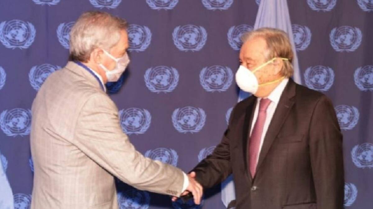 Felipe Solá y António Guterres: reanudar negociaciones de soberanía sobre la Cuestión Malvinas,