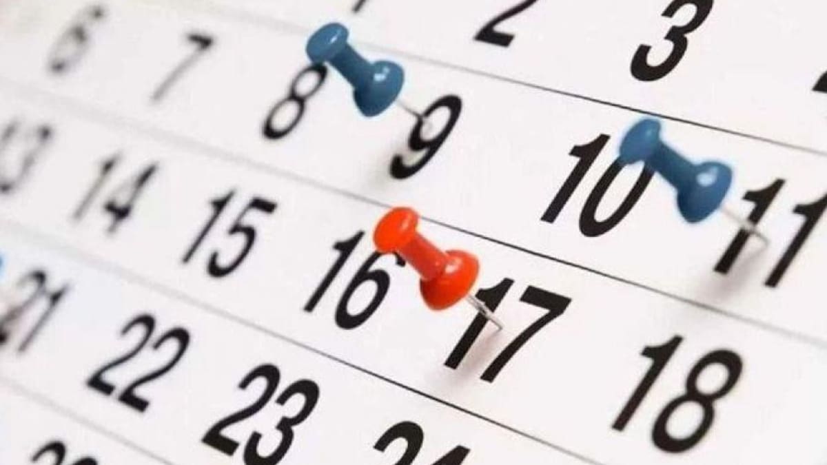 Feriados, días no laborables, calendario