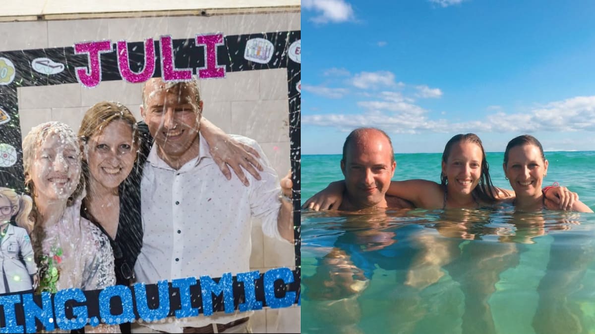 Fernando Confessore junto a su esposa y su hija.