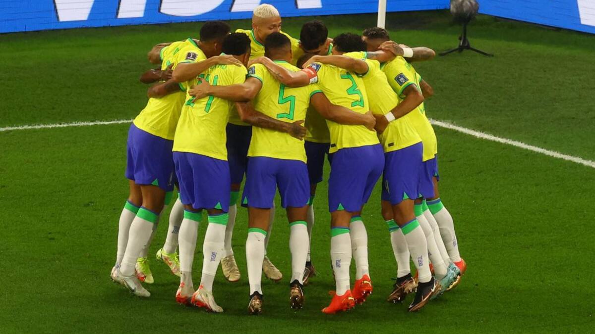 Festejo; Brasil-Corea del Sur; Qatar 2022. Foto: Reuters.