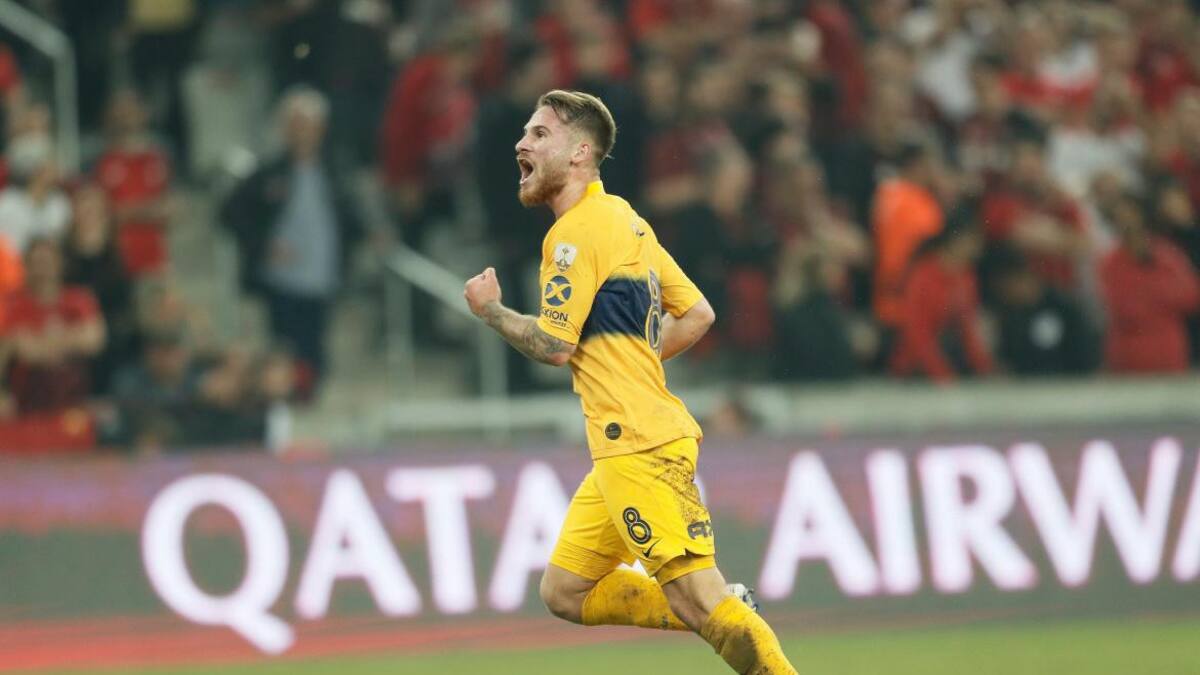 Festejo de Alexis Mac Allister, Boca, Athlético Paranaense, Copa Libertadores, AGENCIA NA