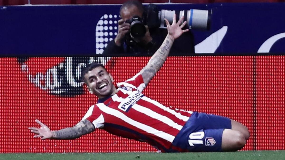 Festejo de Ángel Correa para el Atlético Madrid ante Real Sociedad por la Liga, REUTERS