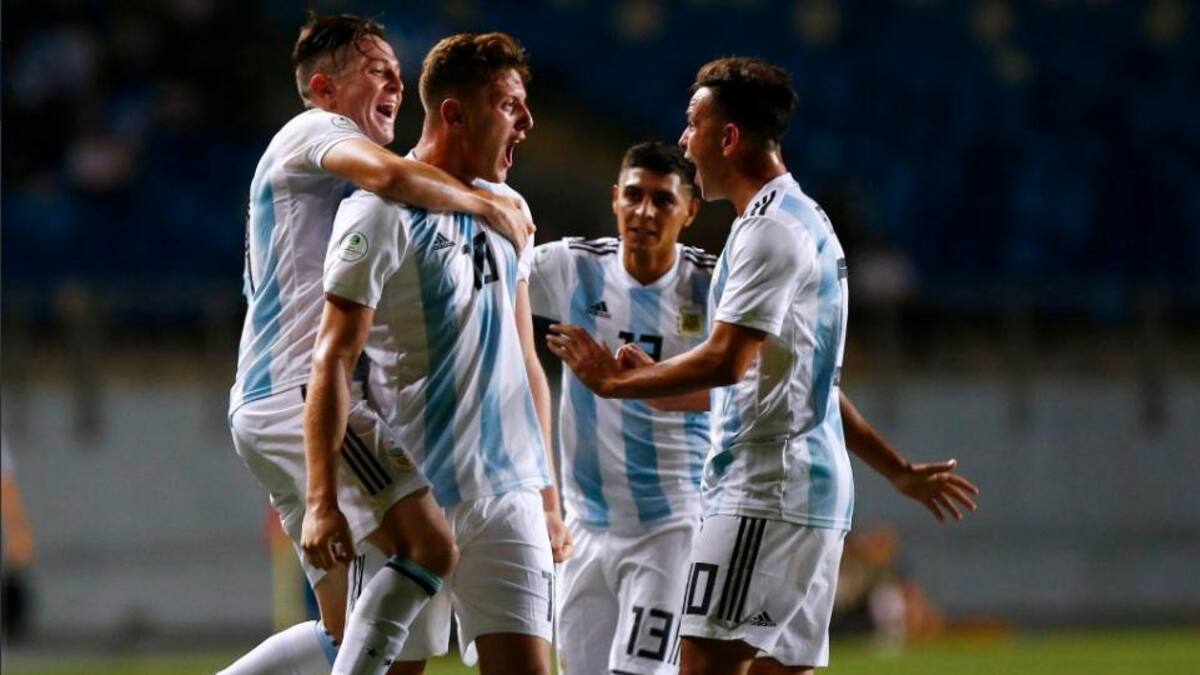 Festejo de Argentina en el Sudamericano Sub 20